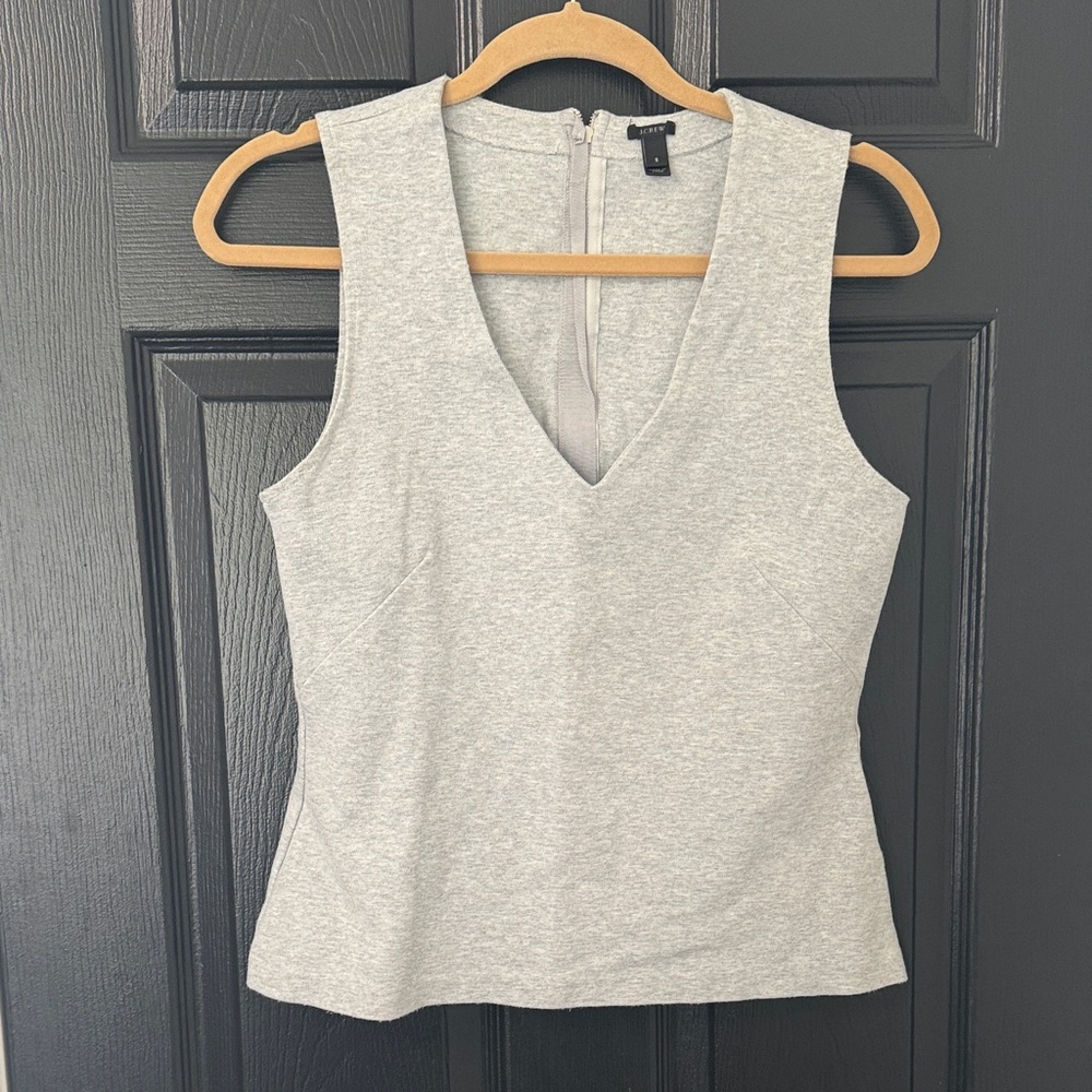 J. Crew Light Gray V-Neck Tank Top